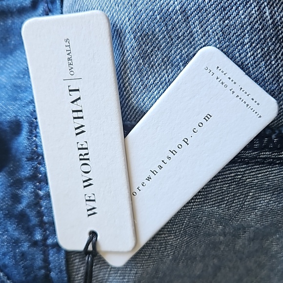 WeWoreWhat Elegant Basic Skinny Linen Denim Overalls NWT - Picture 5 of 5